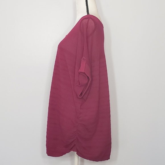 AVENUE side ruched short sleeve plus size top - Picture 7 of 8